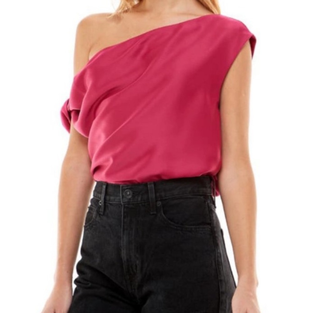 Wayf Vibrant Red Women's Draped Blouse